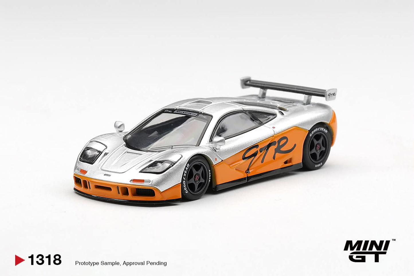 Mini GT - Mclaren F1 GTR 1995 Silver/Yellow - Box - PRE ORDER