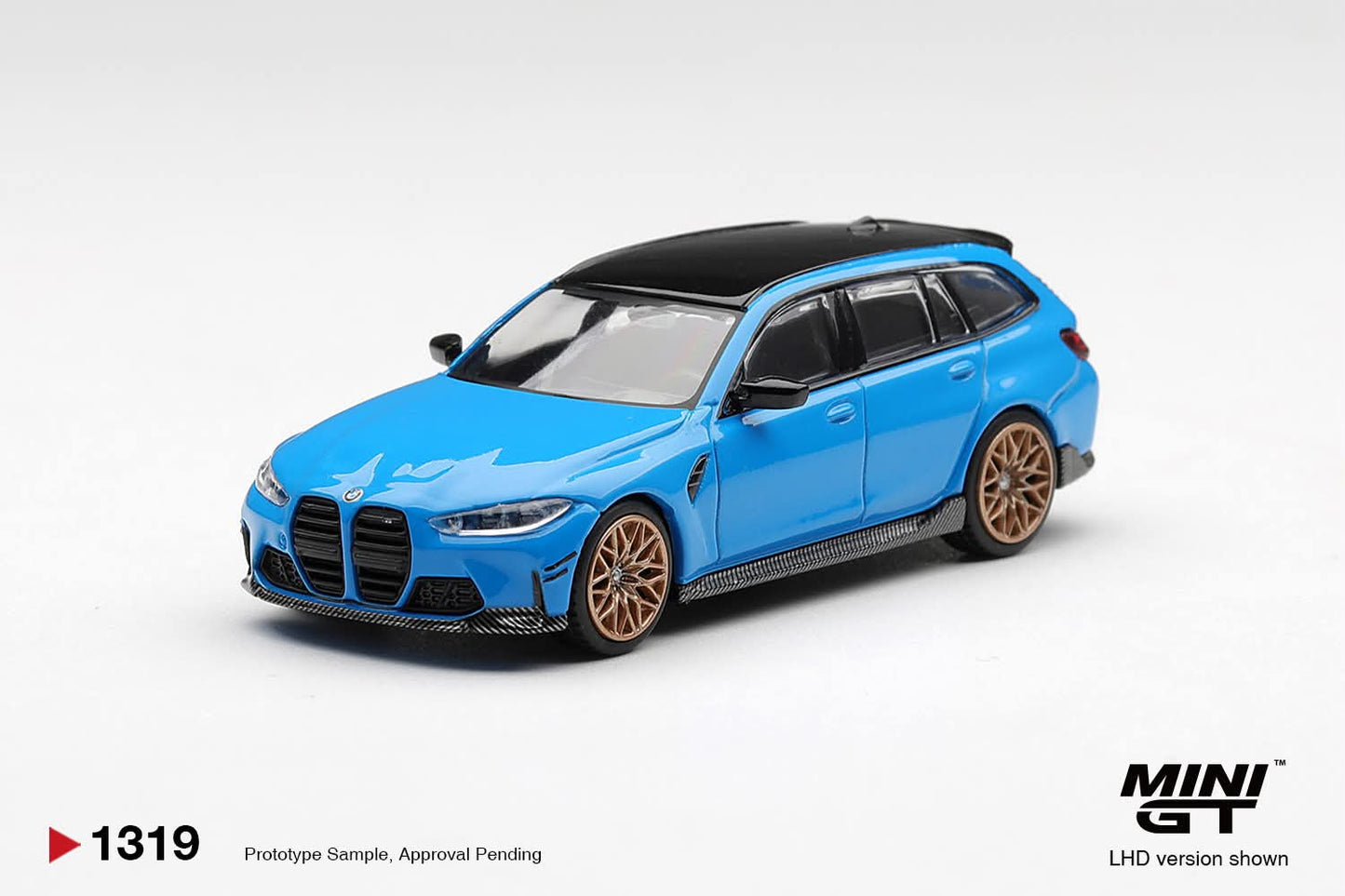 Mini GT - BMW M3 Wagon Blue with gold rims - Box - PRE ORDER