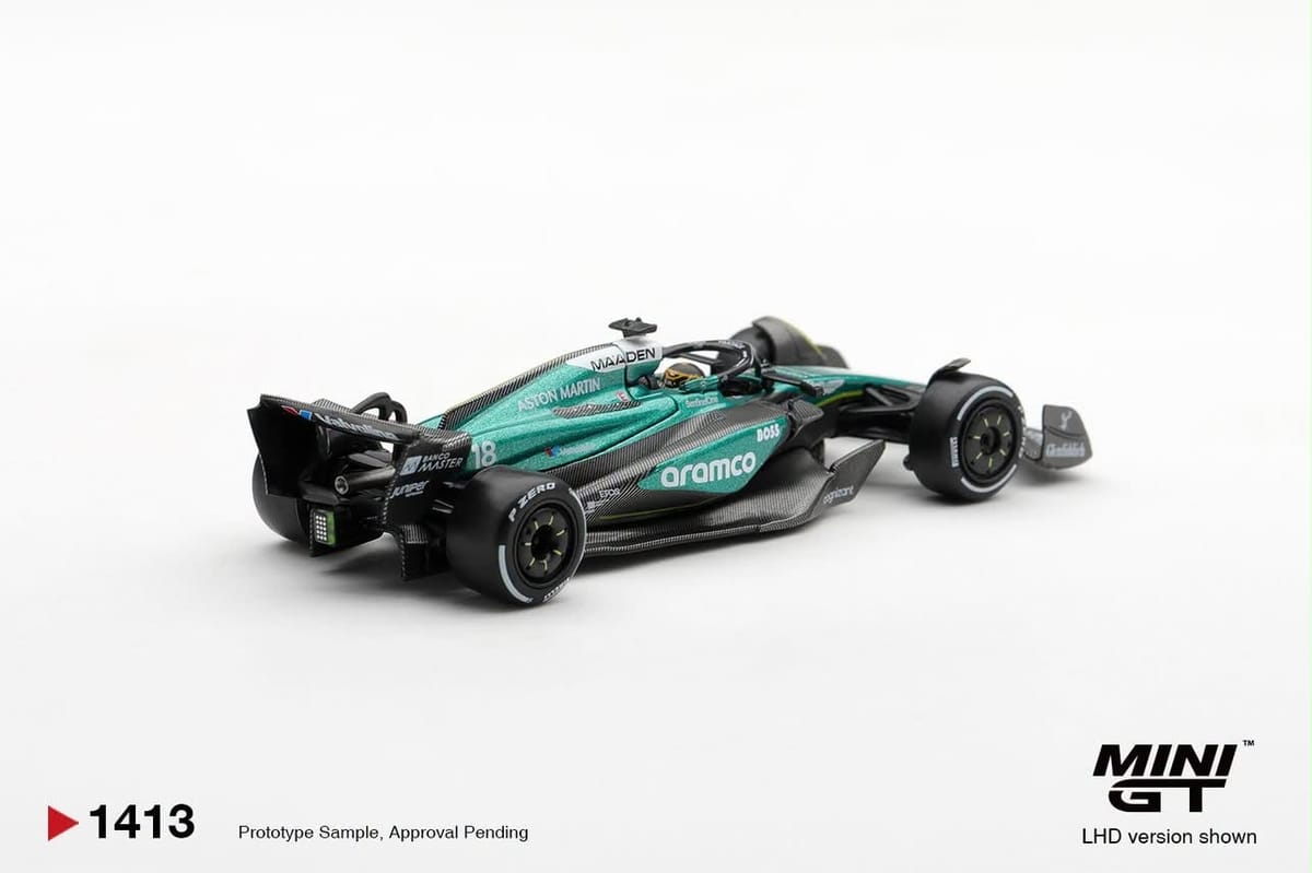 Mini GT Aston Martin AMR24 #18 Lance Stroll 2024 Las Vegas GP 1:64 diecast model