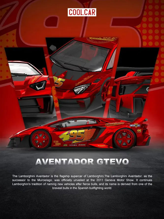 Cool Car - Lamborghini Aventedor GTEVO Lightning Mcqueen - PRE ORDER - Torque Tribe