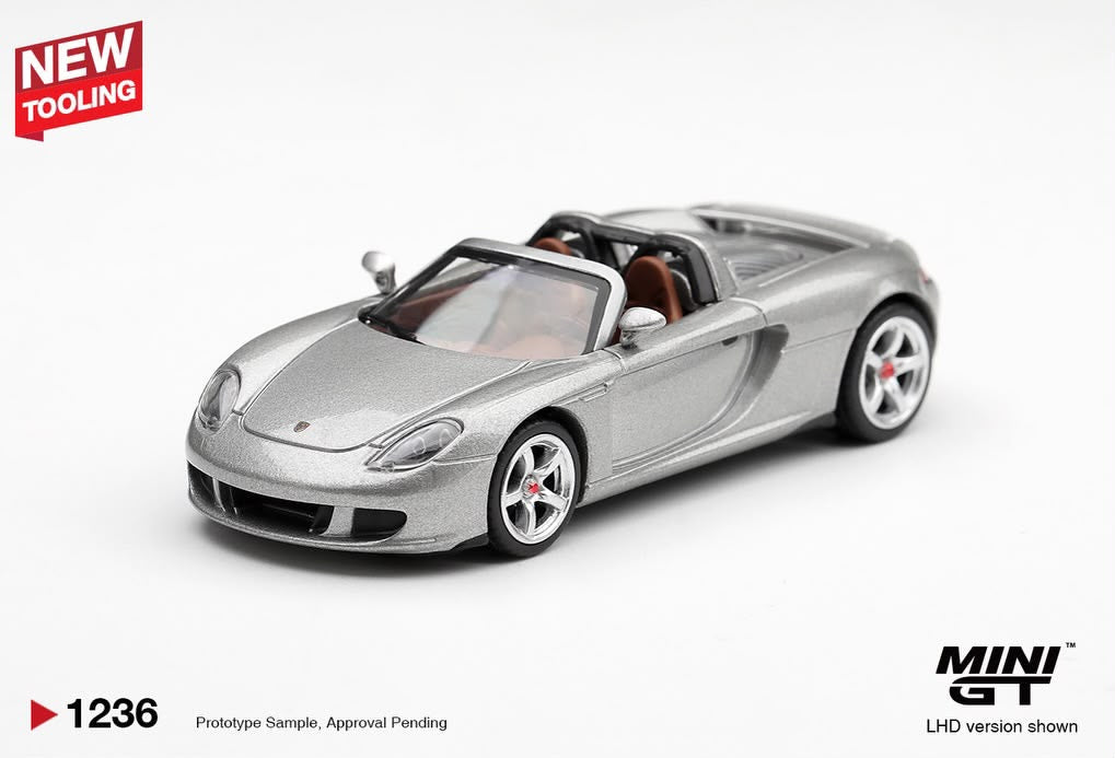 Mini GT - Porsche Carrera GT - Silver - BOX - Pre Order