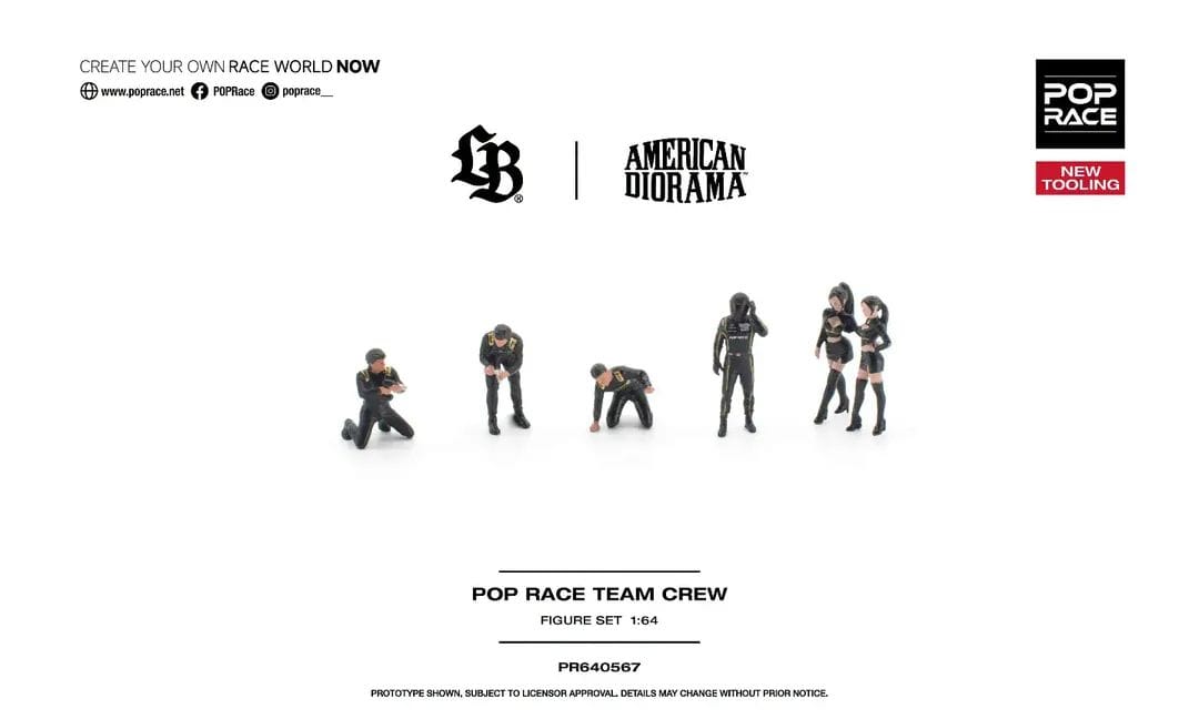 Pop Race - American Diorama - Team Crew - 1:64 Scale - Pre Order