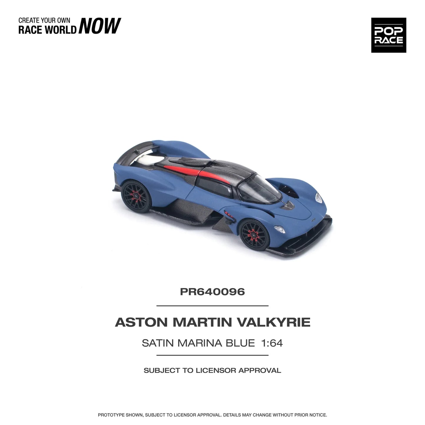 Pop Race - Aston Martin Valkyrie - Blue - 1:64 - Diecast Model - Torque Tribe