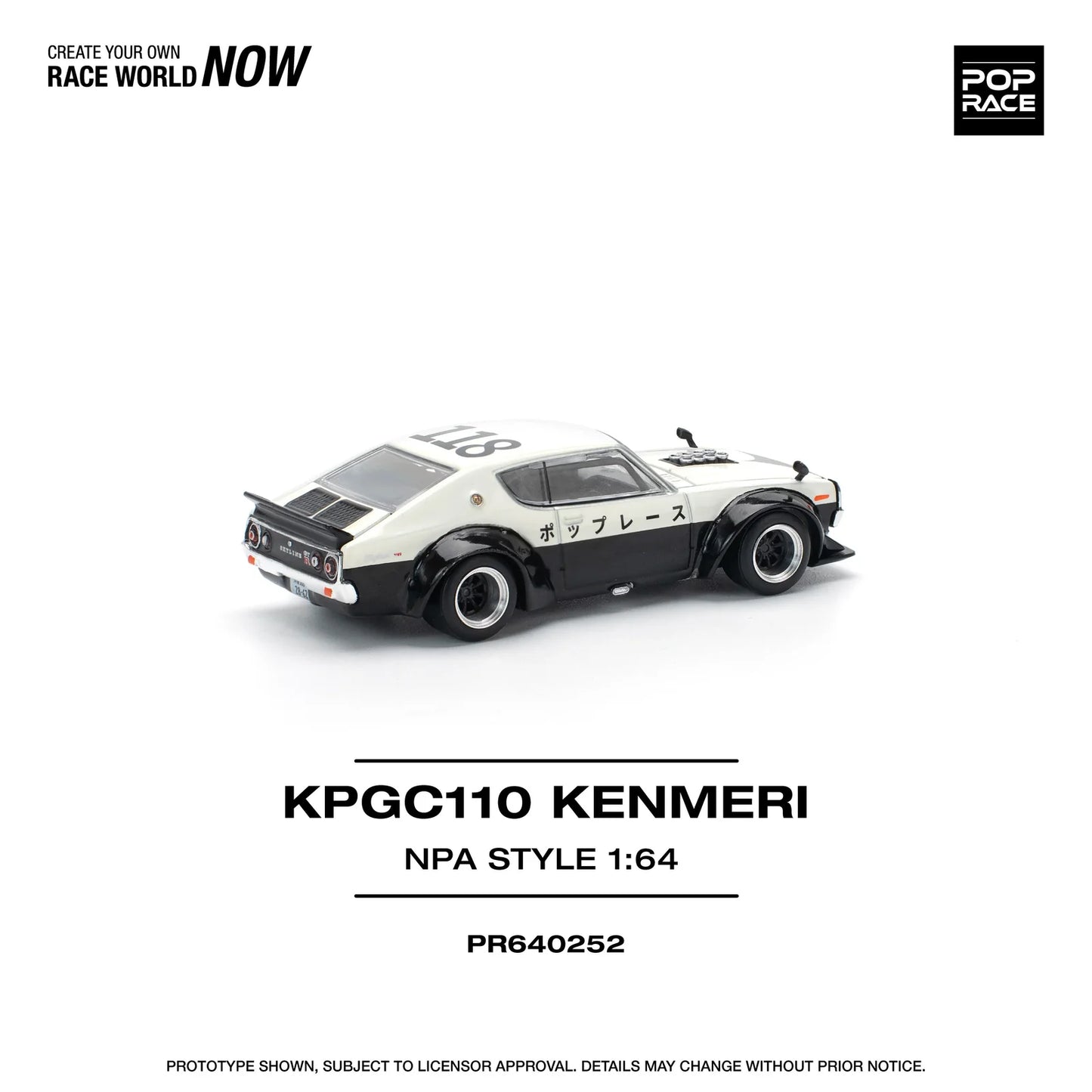 Pop Race - KPGC110 Kenemeri NPA Style - 1:64 - Diecast Model - Torque Tribe