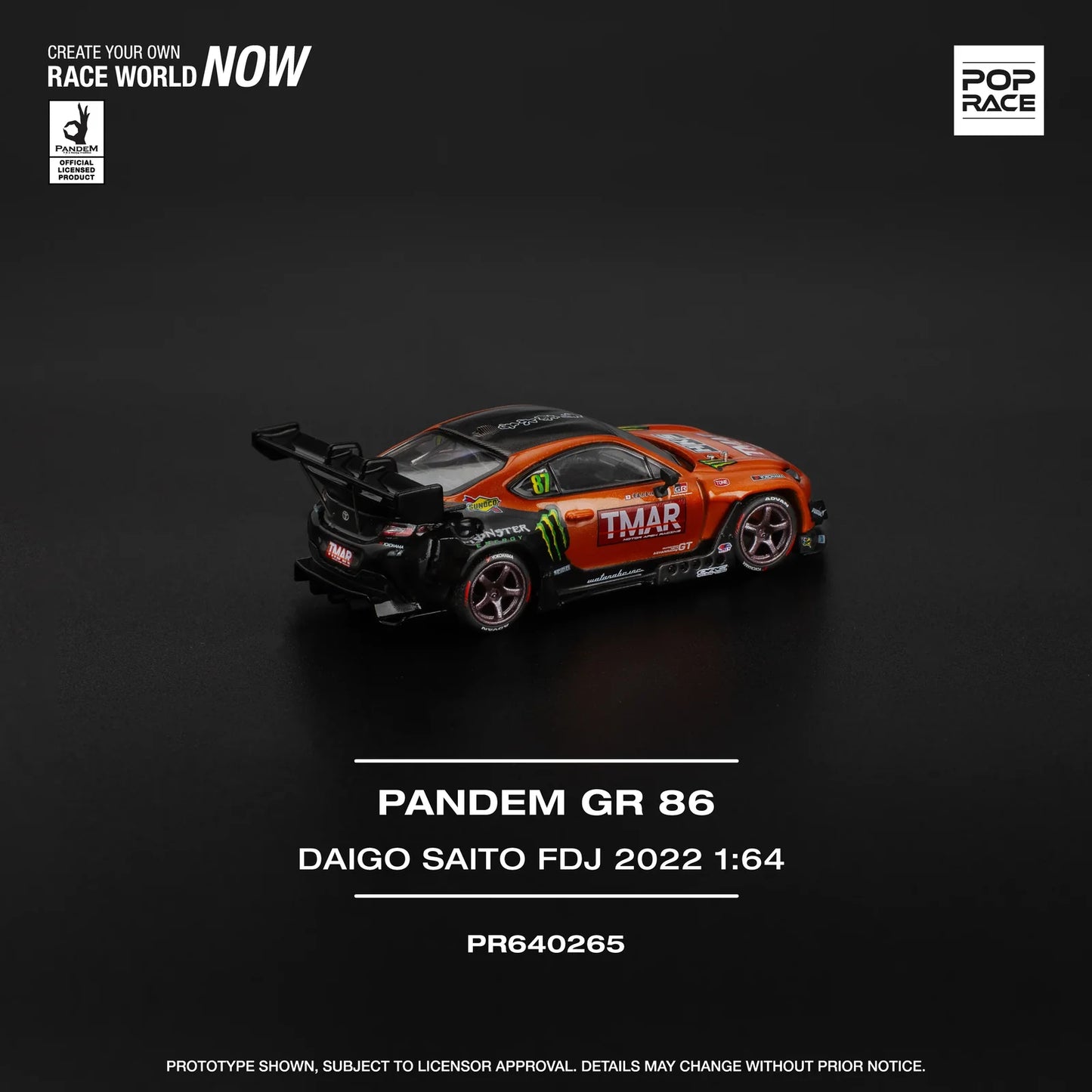 Pop Race - Pandem GR86 - Daigo Saito Formula Drift Japan 2022 - 1:64 - Diecast Model - Torque Tribe
