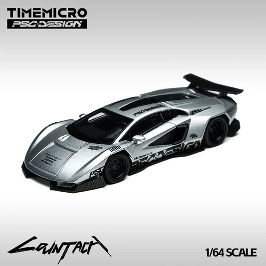 Time Micro Lamborghini Countach V Matte Silver Grey 1:64 - view 2