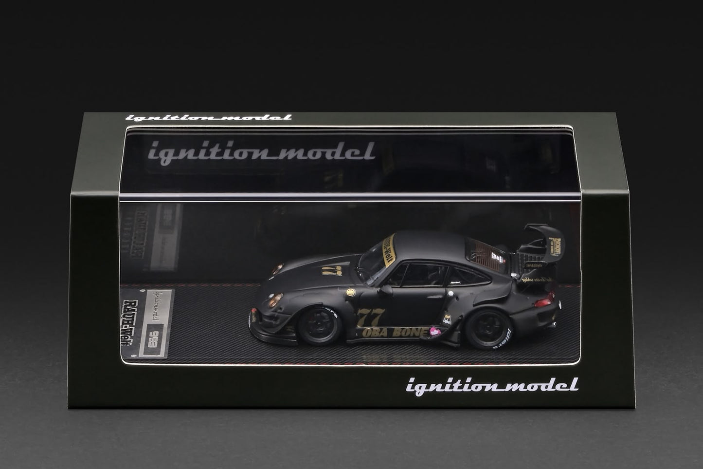 Ignition Model - RWB Oba Bone #77 - Matte Black - 1:64 Scale Model - Pre Order
