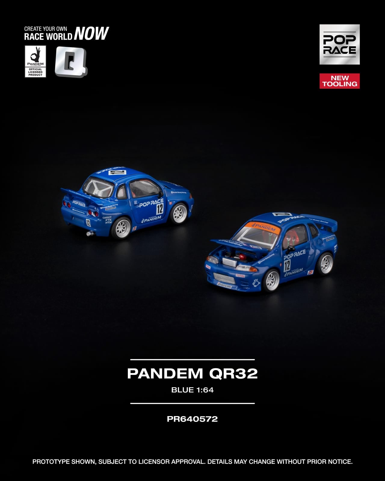 Pop Race - Pandem QR32 - Blue - 1:64 Scale Model - Pre Order