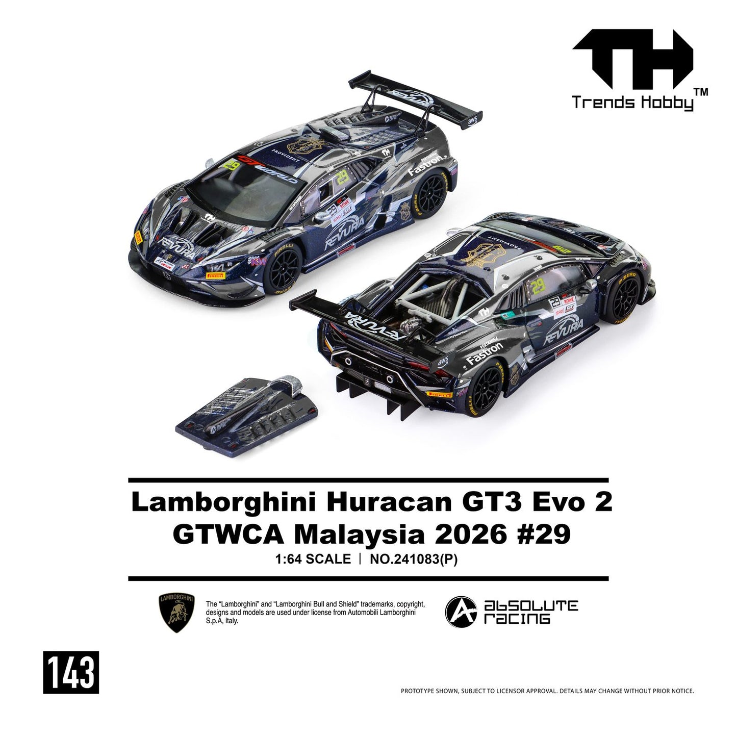 Trends Hobby - Lamborghini Huracan GT3 EVO 2 GTWCA MALAYSIA 2026 #29 - Box - PRE ORDER