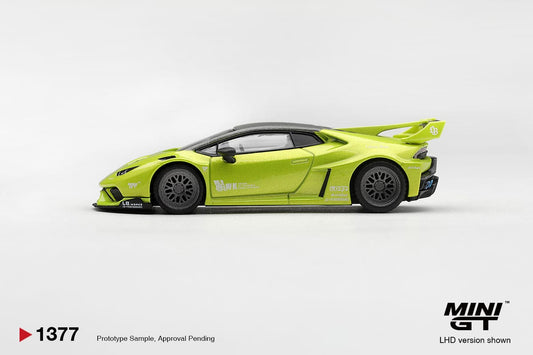 Mini GT Lamborghini Huracan LB-Works Lime Metallic Box 1:64 - view 2