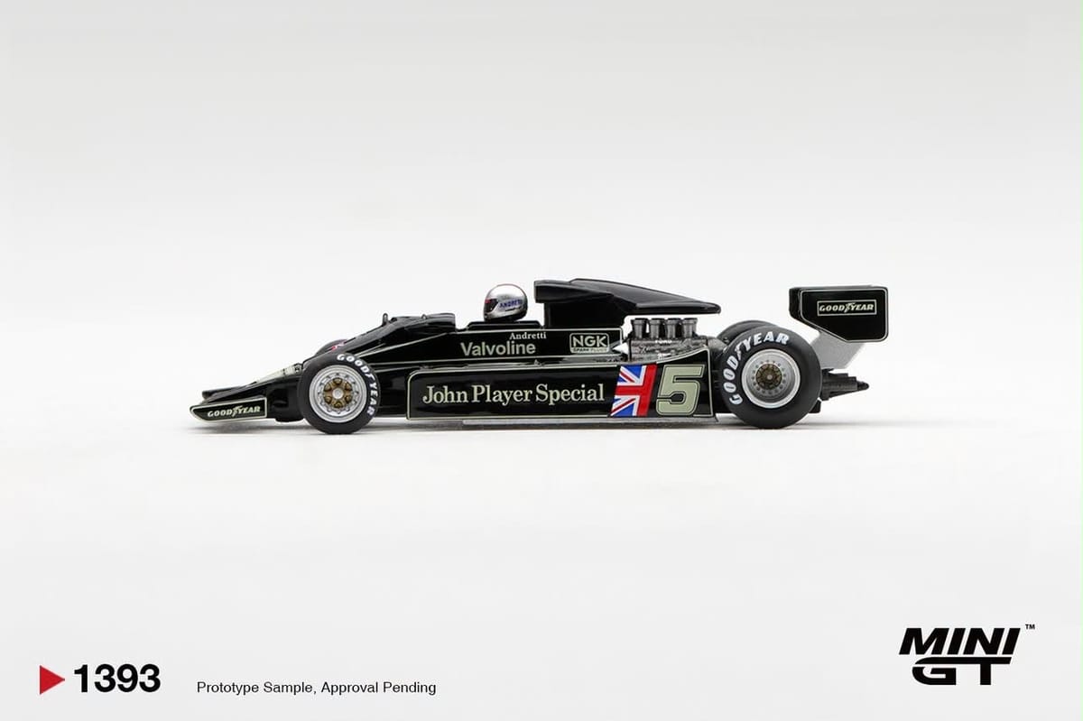 Mini GT Lotus 78 #5 Mario Andretti 1977 US GP West Winner 1:64 diecast model