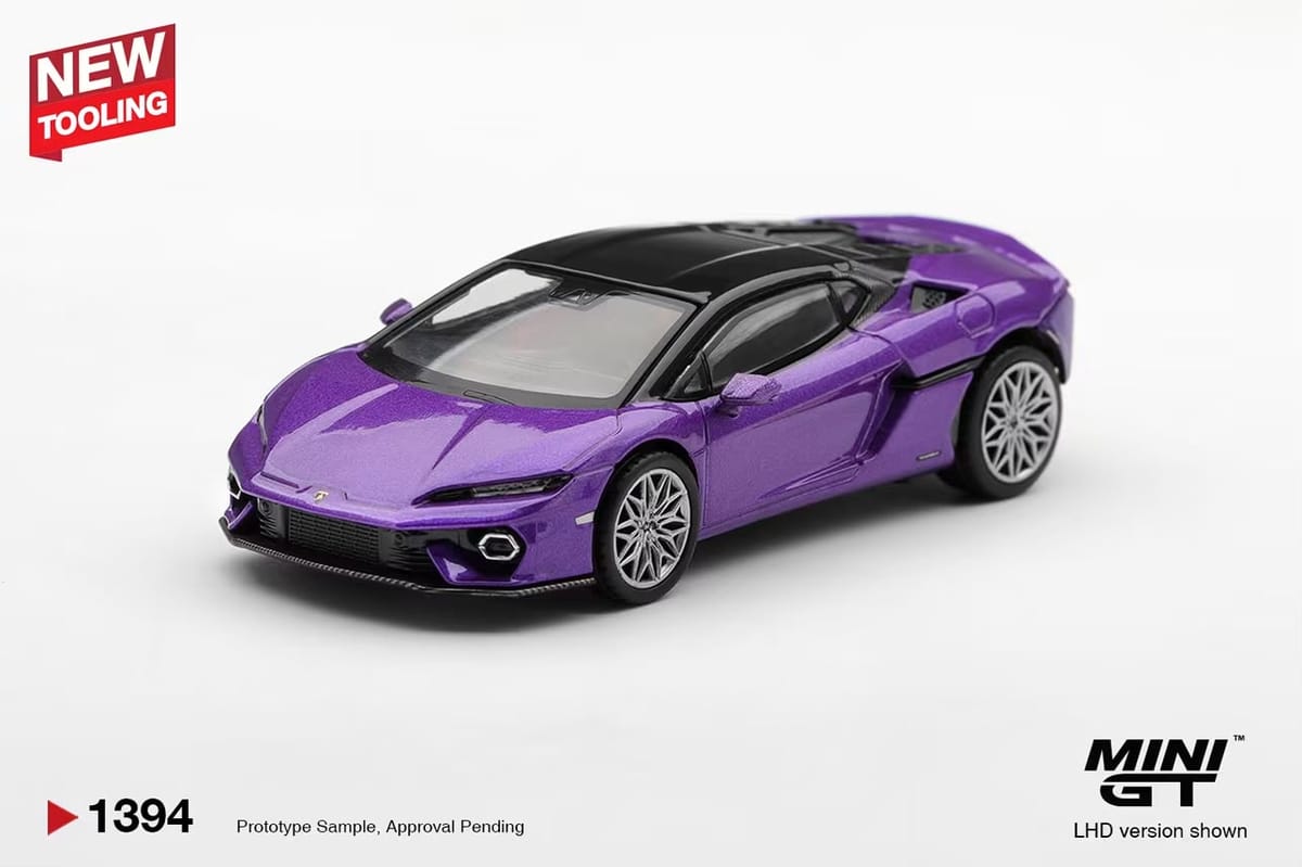 Mini GT Lamborghini Temerario Viola Pasifae 1:64 diecast model