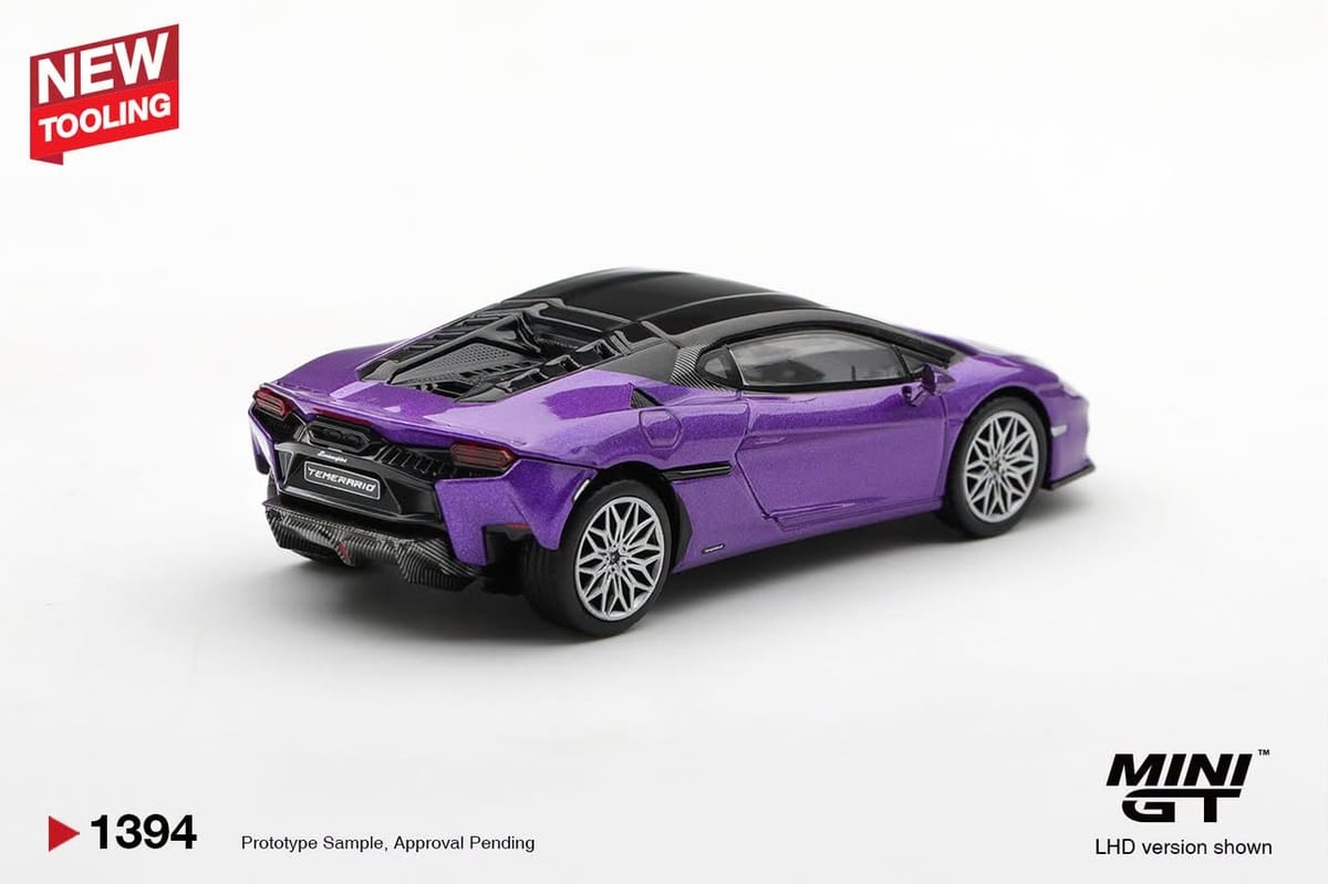Mini GT Lamborghini Temerario Viola Pasifae 1:64 diecast model