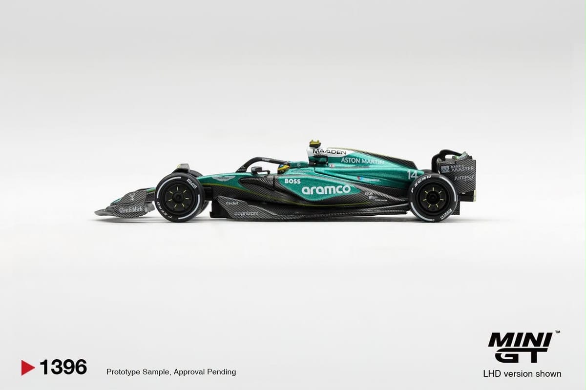 Mini GT Aston Martin AMR24 #14 Fernando Alonso 2024 Las Vegas GP 1:64 diecast model