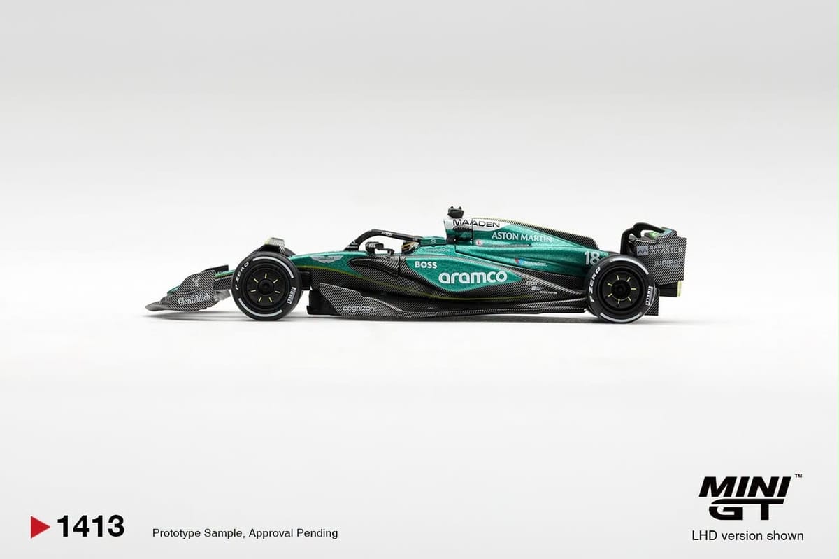 Mini GT Aston Martin AMR24 #18 Lance Stroll 2024 Las Vegas GP 1:64 diecast model