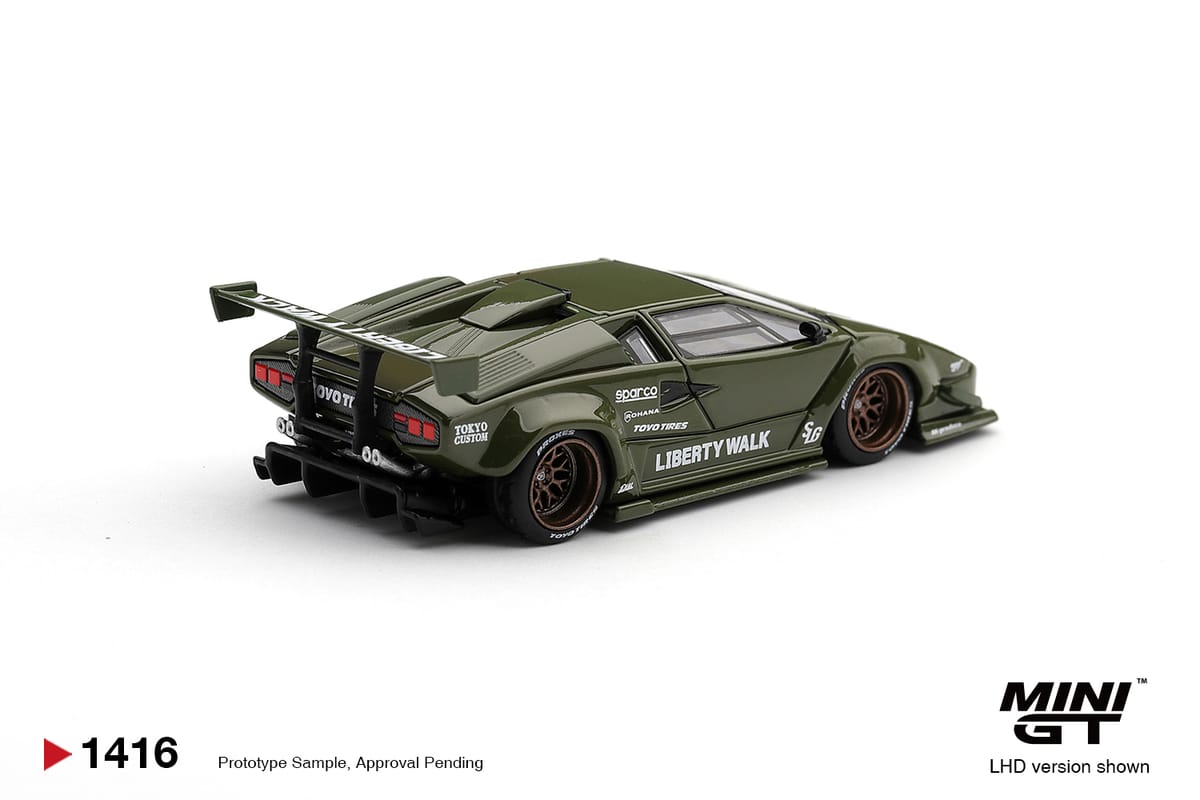 Mini GT Lamborghini Countach LB-Works Army Green Box 1:64 - view 3