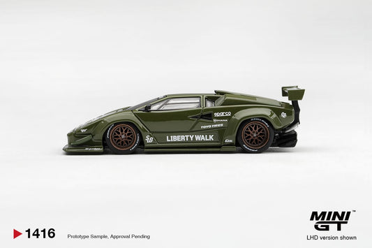 Mini GT Lamborghini Countach LB-Works Army Green Blister 1:64 - view 2