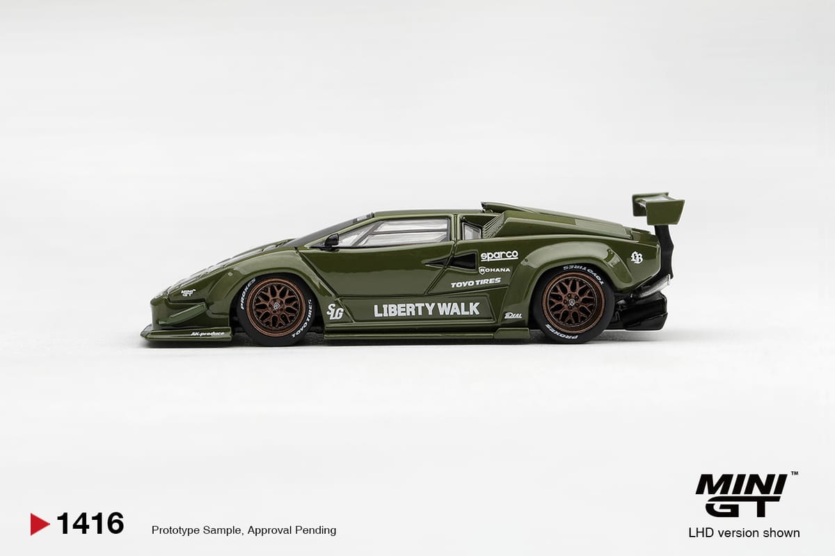 Mini GT Lamborghini Countach LB-Works Army Green Box 1:64 - view 2
