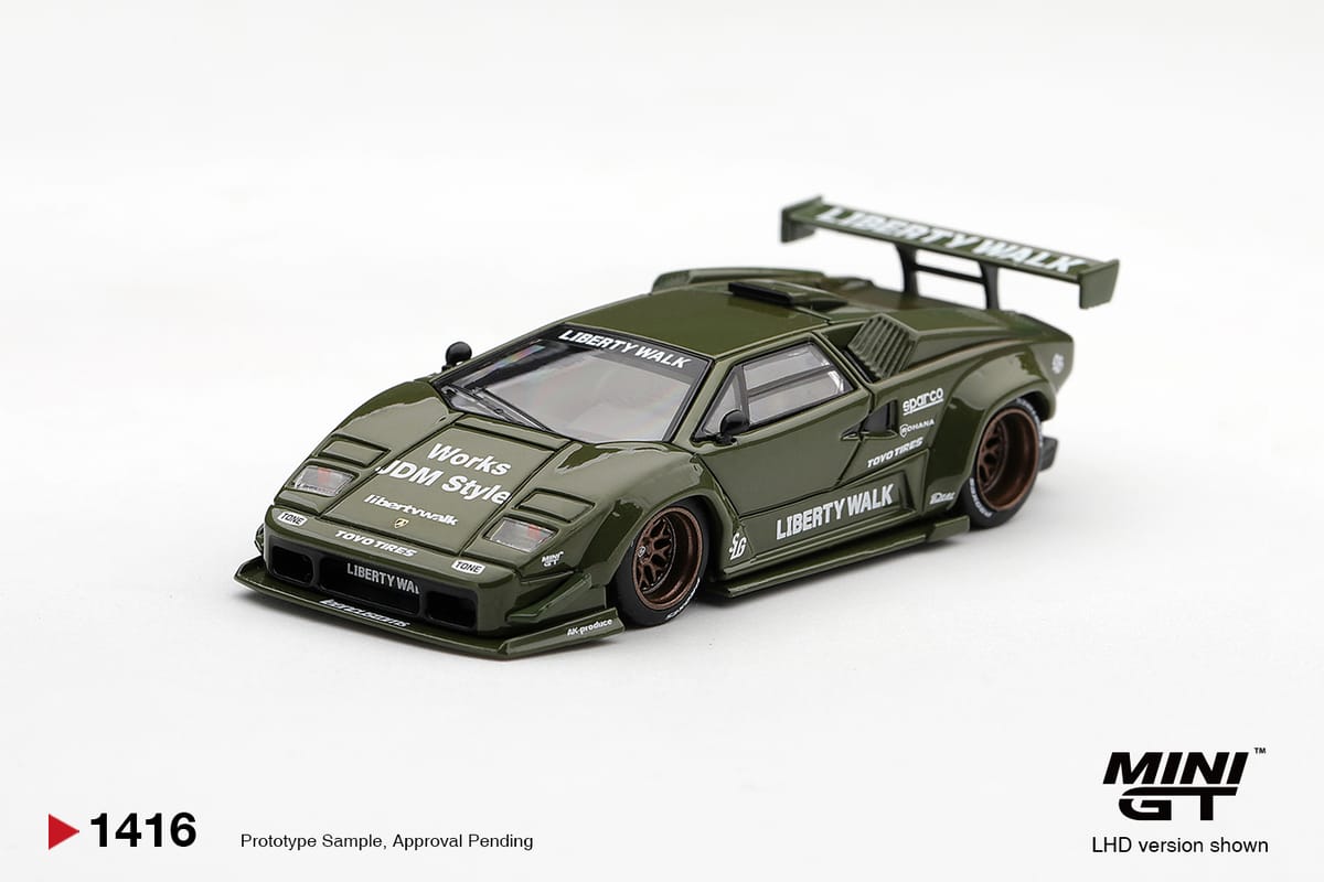 Mini GT Lamborghini Countach LB-Works Army Green Box 1:64 - view 1