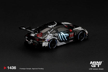 Mini GT Porsche 911 GT3 R 992 #77 AO Racing Skeleton Rexy 2026 Glow in the Dark Box 1:64 - view 3