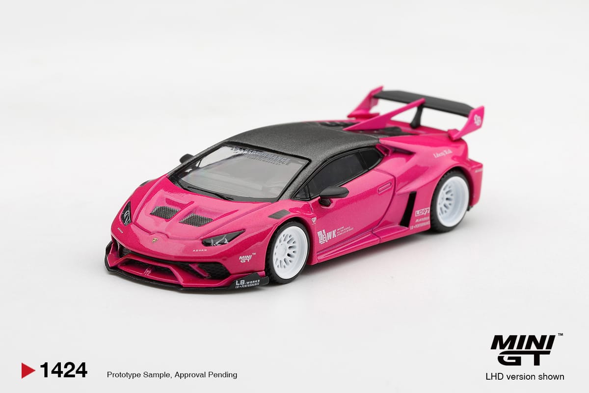 Mini GT LB*Works Lamborghini Huracan GT Ruby Purple 1:64 - view 1