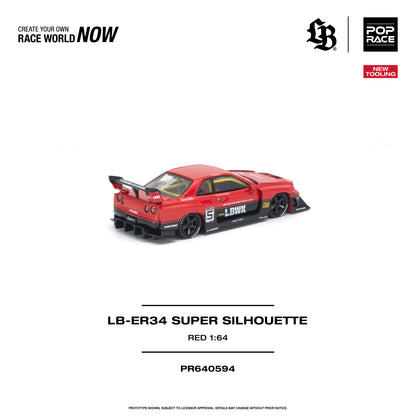 Pop Race Liberty Walk ER34 Super Silhouette Red 1:64 diecast model