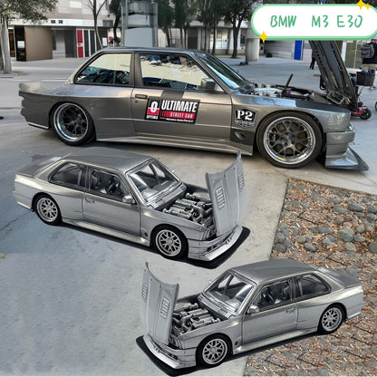 Fei Xiang FX - BMW M3 E30 Widebody (Open Hood) - Grey - 1:64 Scale Model - PRE ORDER