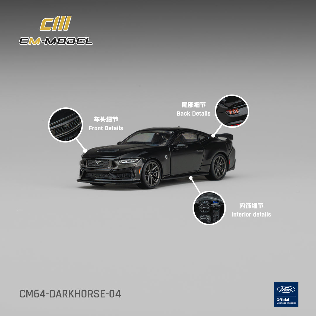 CM Model Ford Mustang Dark Horse Shadow Black 1:64 - view 1