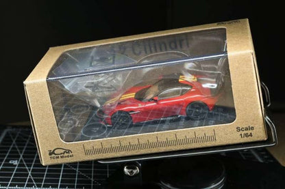 7cm Model - Cavallino 12 Cilindri - Rosso Corsa/Giallo Modena Racing Livery Stripes - 1:64 Scale Model - PRE ORDER