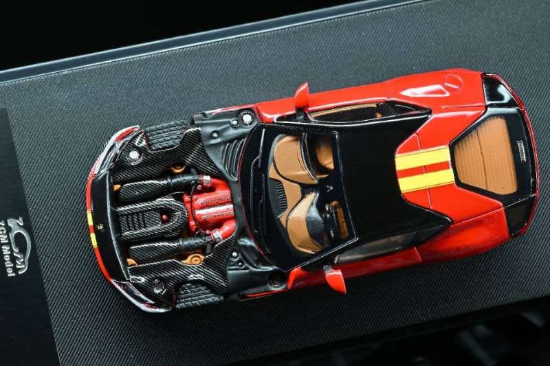 7cm Model - Cavallino 12 Cilindri - Rosso Corsa/Giallo Modena Racing Livery Stripes - 1:64 Scale Model - PRE ORDER