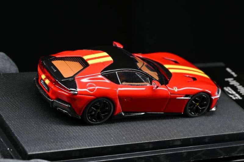 7cm Model - Cavallino 12 Cilindri - Rosso Corsa/Giallo Modena Racing Livery Stripes - 1:64 Scale Model - PRE ORDER