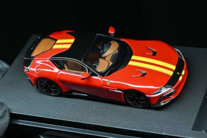 7cm Model - Cavallino 12 Cilindri - Rosso Corsa/Giallo Modena Racing Livery Stripes - 1:64 Scale Model - PRE ORDER