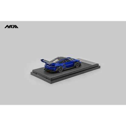 HKM Porsche 911 992 GT3 R Rennsport Brumos Wing Sanmarino Blue 1:64 - view 3