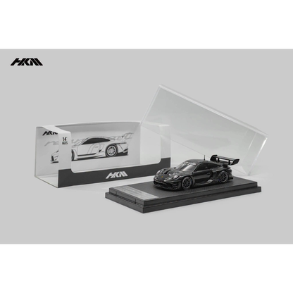 HKM Porsche 911 992 GT3 R Rennsport Brumos Wing Gloss Black 1:64 - view 1