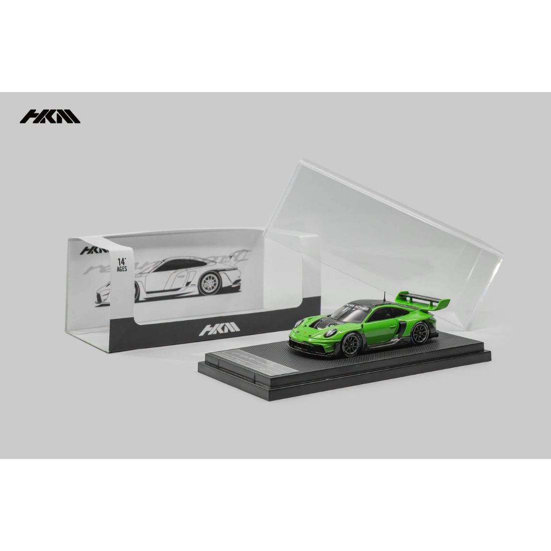 HKM Porsche 911 992 GT3 R Rennsport Brumos Wing Viper Green 1:64 - view 1