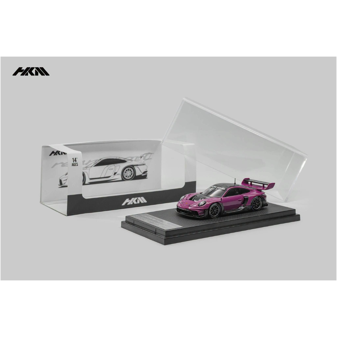 HKM Porsche 911 992 GT3 R Rennsport Brumos Wing Ruby Star 1:64 - view 1