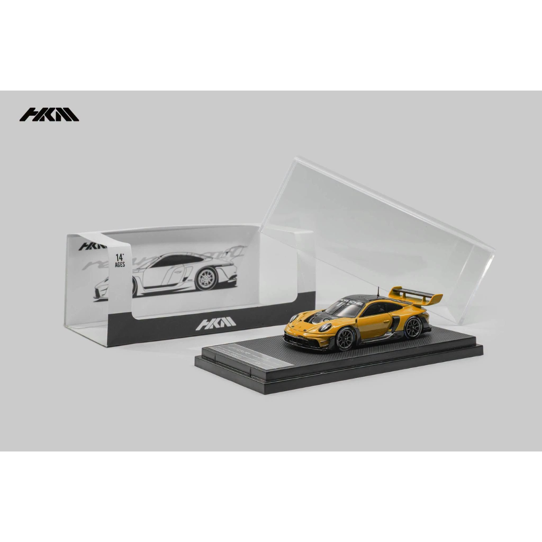 HKM Porsche 911 992 GT3 R Rennsport Brumos Wing Signal Orange 1:64 - view 1
