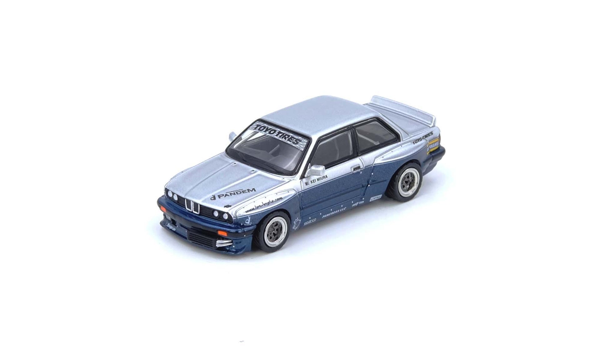 INNO64 Pandem E30 M3 1:64 Silver/Blue - view 1