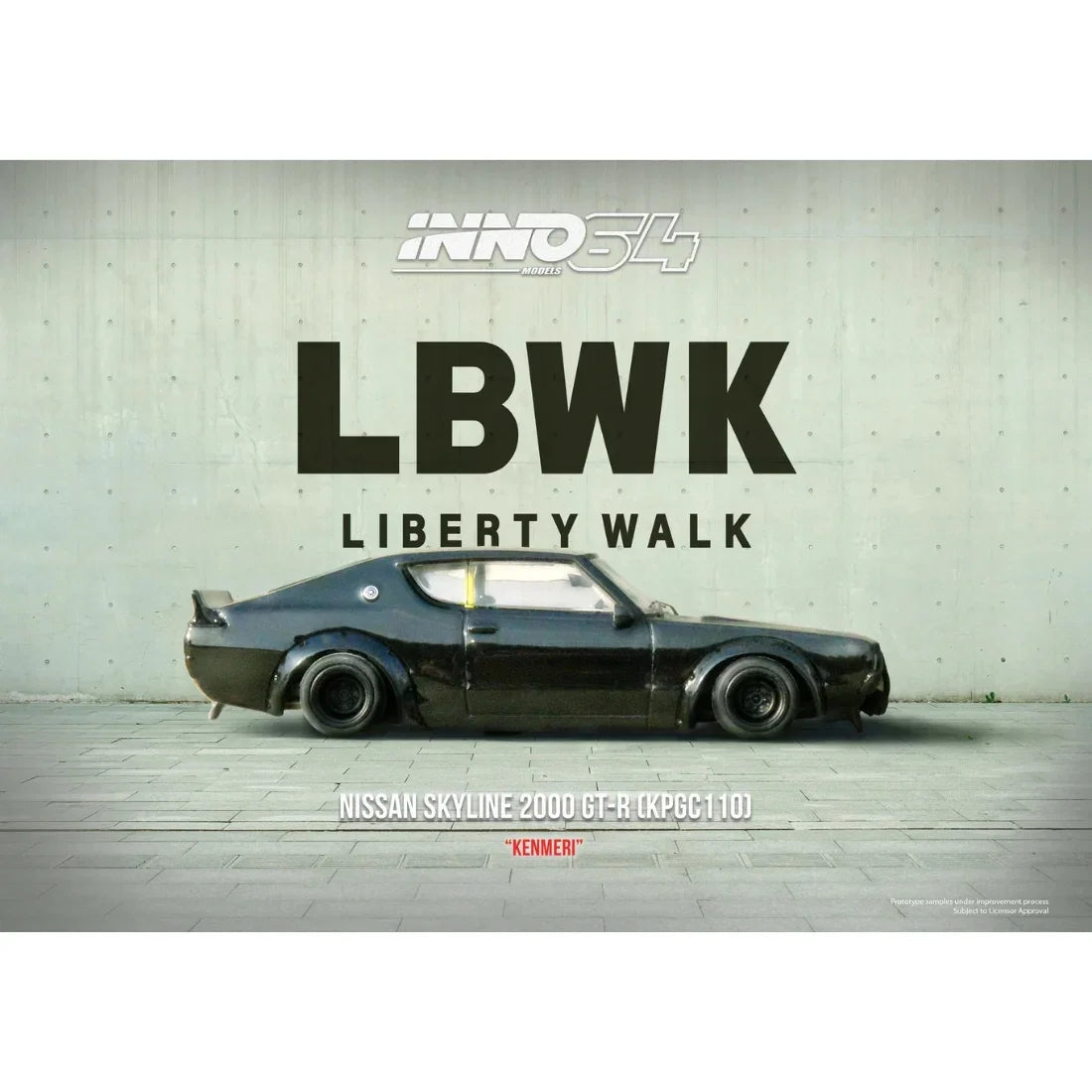 INNO64 Nissan Skyline 2000 GT-R KPGC110 Kenmeri Black 1:64 - view 3