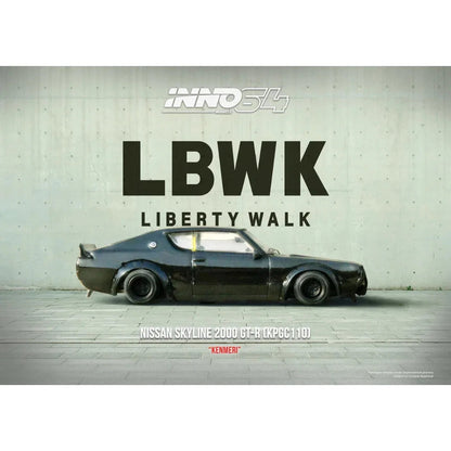 INNO64 Nissan Skyline 2000 GT-R KPGC110 Kenmeri Black 1:64 - view 3