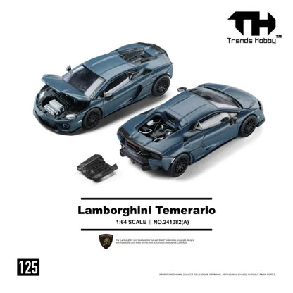 Trends Hobby - Lamborghini Temerario - Bluish Grey - 1:64 Scale Model
