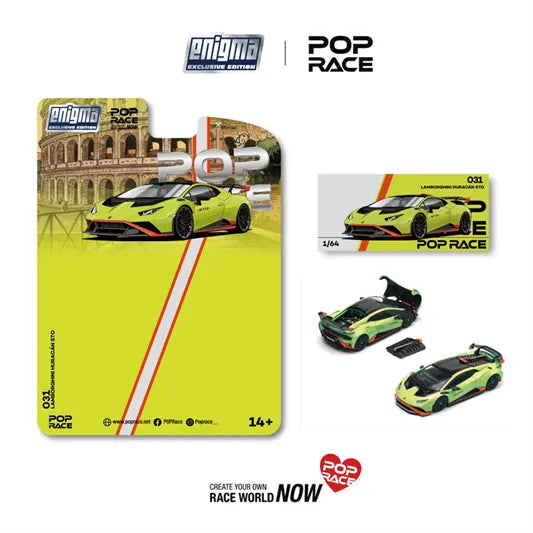 Pop Race - Lamborghini Huracan STO Lime Green enigma x Pop Race - Blister - PRE ORDER - Torque Tribe
