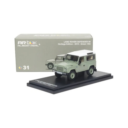 Almost Real - AR Box - Land Rover Defender 90 Heritage Edition 2015 (Green) - 1:64 Scale Diecast Model Car - Torque Tribe