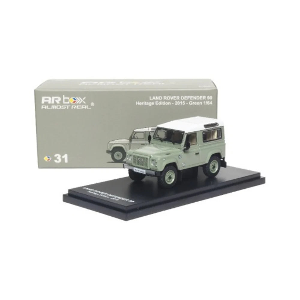 Almost Real - AR Box - Land Rover Defender 90 - Heritage Edition - 2015 - Green - 1:64 Scale Model - Torque Tribe