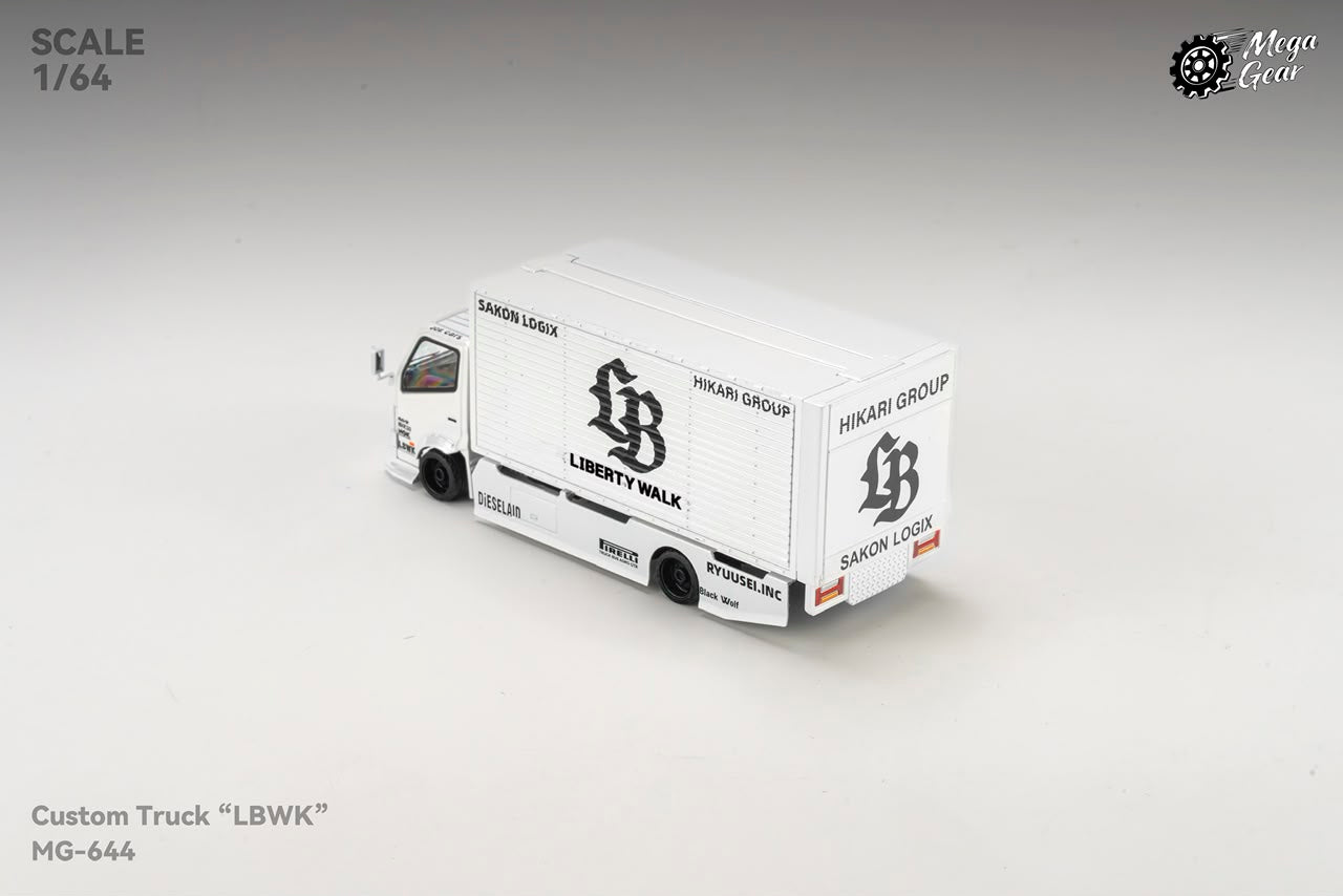 Mega Gear - LB Gullwing Door Modified Truck - MG-644 Metallic White LB Livery - 1:64 Scale Model - PRE ORDER