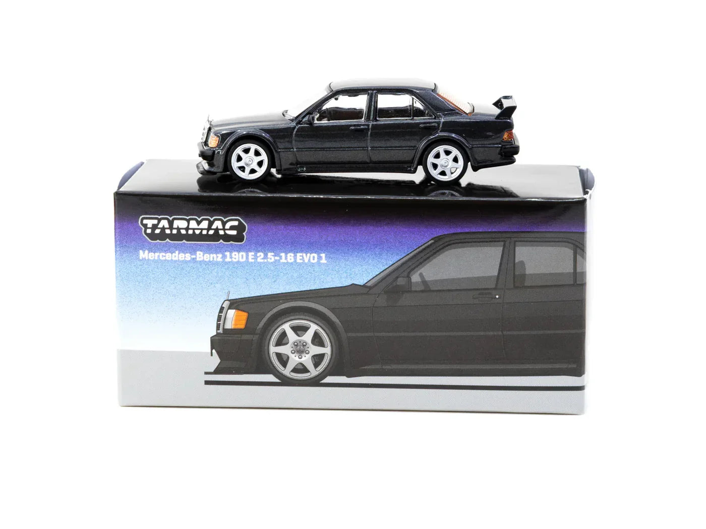 Tarmac Works - Mercedes-Benz 190 E 2.5-16 EVO 1 - Global64 - Black - 1:64 Scale