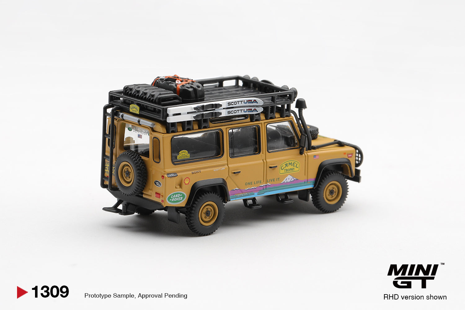Mini GT - Land Rover Defender 110 1998 Camel Trophy Tierra Del Fuego CT USA - BOX - PRE ORDER - Torque Tribe