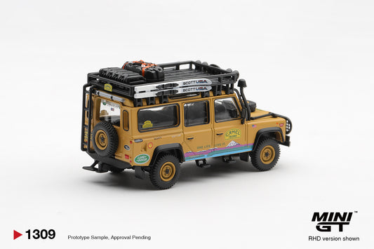 Mini GT - Land Rover Defender 110 1998 Camel Trophy Tierra Del Fuego CT USA - BOX - PRE ORDER - Torque Tribe