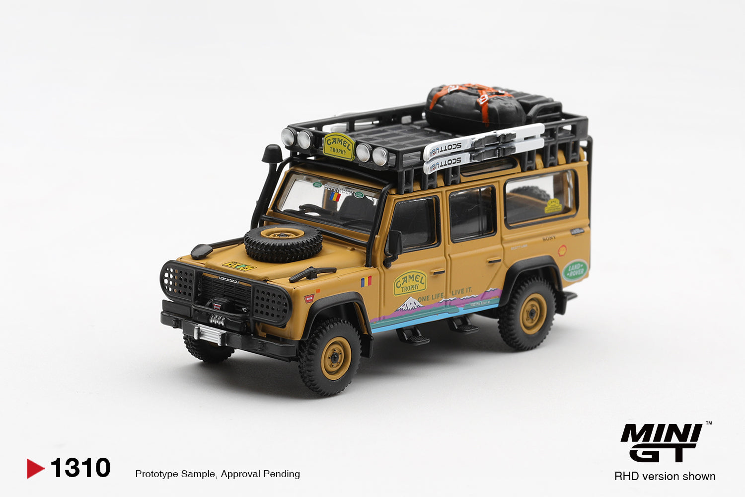 Mini GT - Land Rover Defender 110 1998 Camel Trophy Tierra Del Fuego CT ROMANIA - BOX - PRE ORDER - Torque Tribe