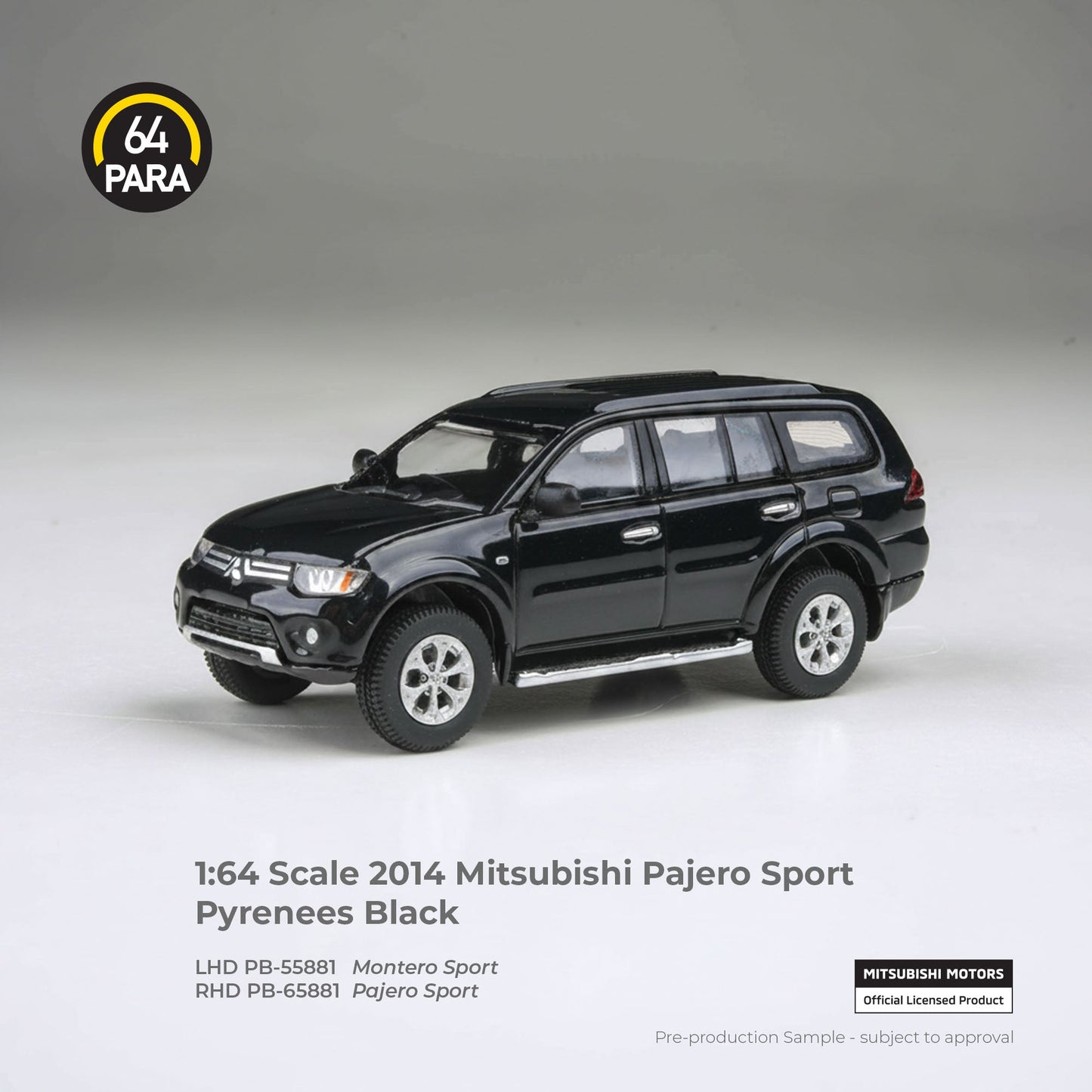 Para 64 Mitsubishi Pajero Sport Pyrenees 2014 1:64 Black - view 1